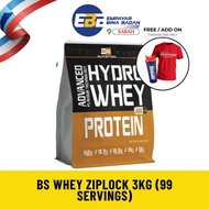 ⭕️FREE SHIPPING SABAH SARAWAK Bs Nutrition Hydrowhey Protein 3kg (99 Servings)(BAG) + 2 Freegift
