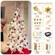 set(65pcs decor)white christmas tree 6ft with lights,christmas decoration for home 2024