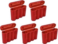 Powertron AA AAA CR123A Red Battery Holder Storage Case 5 Cases
