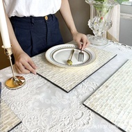 Heat Insulation Mat Placemat Rectangular Light Luxury Shell Western Placemat European Table Mat Deco