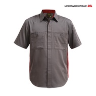 KEMEJA Engineer WORKWEAR Mechanic WORKWEAR shirt Bengkel shirt Gray Maroon Airflow Technology Mokowo