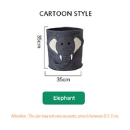 Cartoon Felt Storage Basket 35cm*35cm Round Foldable Storage Box Toys Storage Organizer Bathroom Org