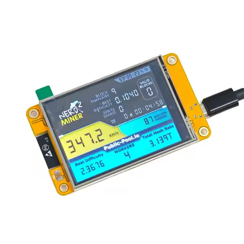 Exquisite-Nerdminer 350KH/S Bitcoin Crypto Solo Lottery Miner Upgraded Harshrate 2.8 Inch Smart Disp