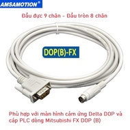 DELTA DOP-FX connection cable between Mitsubishi FX PLC to Delta's serial B HMI
