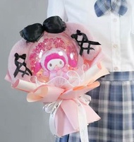 現貨 節日優惠❤️母親節花束melody 美樂蒂 kuromi 可羅米 魔法melody  巴庫 酷洛米滿天星花束 led燈 永生花 乾花 情人節禮物 520花束 勿忘我 聖誕節花束 聖誕節禮物 告白