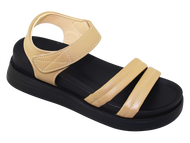 Sandal đế bằng nữ Bitas SHANAH.05 (Đen + Kem + Nâu Kaki)