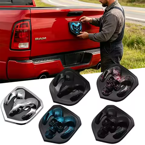 Dodge RAM 3D Skull Head Emblem Tailgate Badge ABS Emblem for RAM 1500 2500 3500 Durango Heavy Duty B