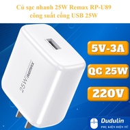 Genuine Remax RP-U89 25W fast charger with 25W USB port capacity