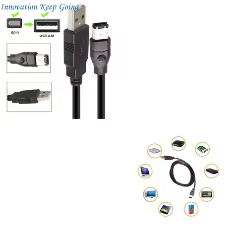 E65C Firewire IEEE 1394 6 Pin Male to USB 2.0 A Male Adaptor Convertor Cable Cord 1.8m/3/4.5m for Co