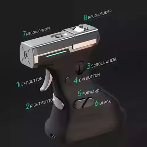 Ragnok Ergostrike 7 Gaming Mouse With Realistic Gun-Shaped Design For Fps Pc Shooter Games Professio
