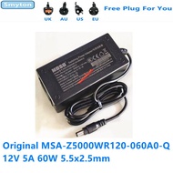 Original AC Adapter Charger For MOSO 12V 5A 60W 5.5x2.5mm MSA-Z5000WR120-060A0-Q MS-Z5000R120-060B0-