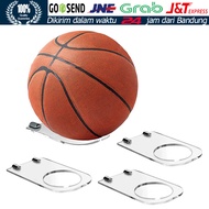 Rak Bola Dinding Akrilik Ball Display Holder Tempat Bola Basket Sepak Voli