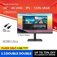 PRISM+ W280 Ultra 28 4K UHD [3840 x 2160] IPS 120% sRGB Professional Monitor Productivity Monitor