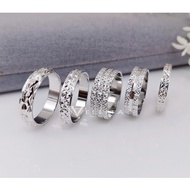 [VJ]Ring “Starry”  3mm - 6mm 999.9 Rhodium Plated Ring Persist750 {Cincin Belah Rotan Emas Putih}