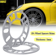 1Pc Universal 5mm Alloy Aluminum Wheel Spacers Shims Plate For 4/5 Stud Wheel 4x100 4x108 4x114.3 5x100 5x108 5x110 5x11