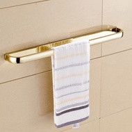 Luxury Gold Brass Square athroom Towel Rack Wall Mount Single Rail Towel Bar Holder Zba843