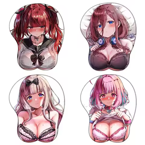 Anime Boobs Mouse Pad For Hololive Gamer Girl 3D Silicone Mousepad With Wrist Rest 2way Fabric Anti-