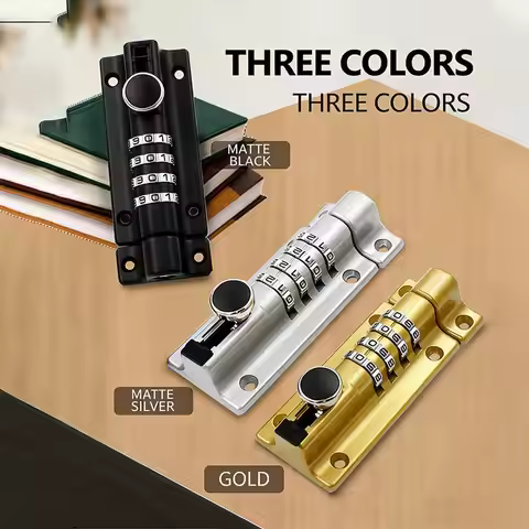 1pcs-4 digit password lock-durable zinc alloy metal sliding lock with password protection function, 