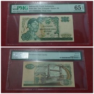Indonesia seri Sudirman 25 rupiah 1968 graded PMG 65 EPQ