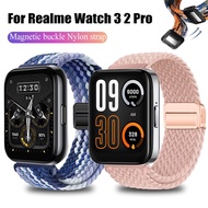 Magnetic buckle Nylon Strap For Realme Watch 3 2 S Pro Watch3 Pro Fabric Band WristBand Smart Watch Replacement WatchBand