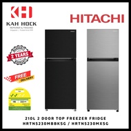 HITACHI HRTN5230MXSG / HRTN5230MBBKSG 210L 2 DOOR TOP FREEZER FRIDGE - 2 YEARS WARRANTY