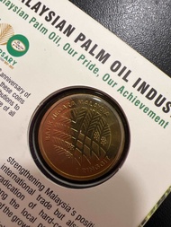 AJ STAR COLLECTION - RM1 Ringgit Coin Card 100 tahun Industri Minyak Sawit Malaysia Duit Syiling Per