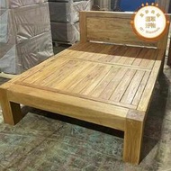 老榆木床全實木床大料床架子床簡約床1.8米1.5米雙人床實木床