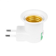 White EU Plug E27 Lamp Base Wall Screw Light Bulb Lamp Socket Holder Adapter Converter With ON/OFF Switch