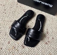 💯            【原裝正貨】alexander wang 亞歷山大王 方頭露趾一字拖鞋 女款 黑色