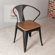 2 Units Solid Wood Restaurant Chair With Strong Steel Coffee Shop Chair Kerusi Restauran Kayu Asli K