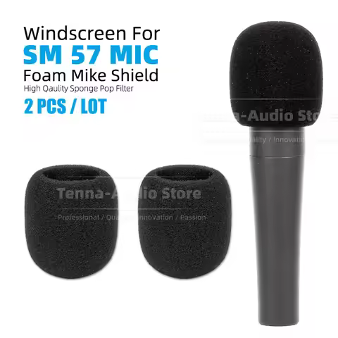 2PCS Windscreen Foam Sponge Mic Shield Compatible With Shure SM57 SM 57 LC 57LC SM57LC Microphone Po