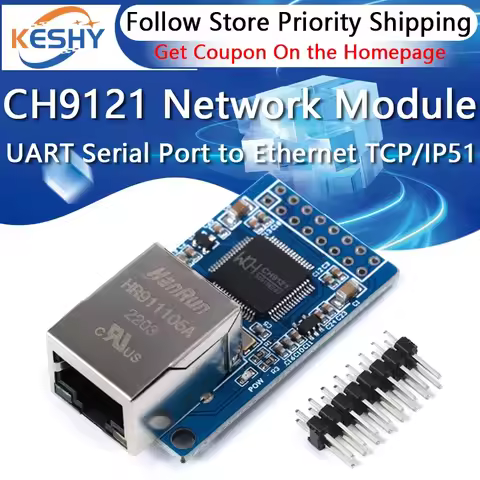 CH9121 UART Serial Port to Ethernet Network Module TCP/IP 51/STM32 3.3V 5V TTL Transmission Microcon