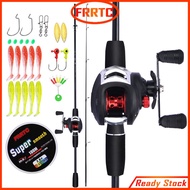 FRRTC Fishing Rod Set Full Corbon Casting Rod Baitcasting Casting Rod Joran Pancing Set Fishing Reel