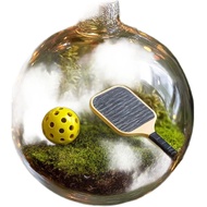 Holiday Ornament Sports Ball Plastic Acrylic for Christmas Tree Decoration 8x8cm
