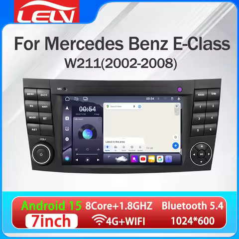 LELV 7''Carplay Android Auto With BT5.4 HD GPS NAV For Mercedes Benz E-class W211 E200 E220 E300 E35