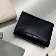 Authentic New新加坡限定款1個｜CHARLES&KEITH斜線簡約純色多卡位零錢短款銀包 Charles & Keith Folded Wallet Handbag Mini Purse 