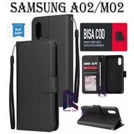 CASE SAMSUNG A02 M02 FLIP WALLET LEATHER PREMIUM LEATHER OPEN-CLOSE FLIP CASE SAMSUNG A02/M02