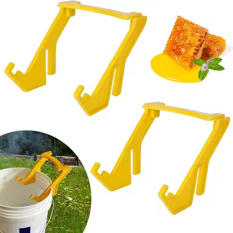 2Pcs Honey Gallon Bucket Holder, Plastic Rack for Honey Buckets, Beekeeping Frame Grip Honey Pouring