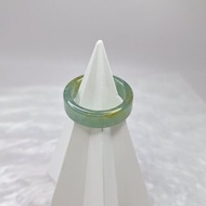 危料藍水帶黃翡 戒指 玉戒 國際圍14 內徑18.1 | 天然A貨翡翠