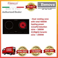 Firenzzi 2 Cooking Zone Built-in Induction and Ceramic Hob / Hybrid Hob FRD-2077