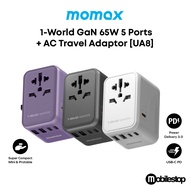 Momax UA8 1-World 65W GaN 5 Ports + AC Travel Adaptor