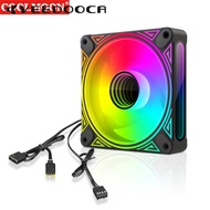 VEEDOOCA DM1 Cooler Fan ARGB PC CPU Silent Case Luminous Fan 4.72” Cooling PC Fans With Hydraulic Bearing Low Noise Computer RGB Case Fans Optional Wind Direction RGB Silent Cooler