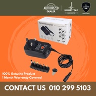 12Watt 3V -12V Manual Adjustment Universal Adapter with 3 Pin UK Plug