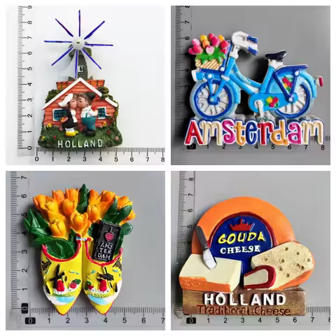 Holland Windmill Gouda Cheese Netherlands Tourist Souvenir Amsterdam Tuilp Shoes Dutch Souvenir Refr