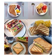 1 Piece Grilled Sandwich Maker Bread Toast Breakfast Machine Non-Stick Aluminum Flip Pan Kitchen Too