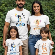 THEME FAMILY T SHIRT BLUEY&BINGO White Subli Kids and Adult Size Available SOLD INDIVIDUALLY