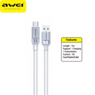 Awei CL-206 5A USB C để sét/Micro/Type-C Cáp sạc iPhone Type-C Cáp tương thích với iPhone Huawei Opp