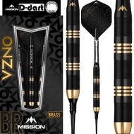 MISSION SOFT TIP DART - 19G M1 Mission ONZA Black & Gold Brass Soft Darts (ARROW DART LEMBUT)