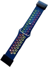GANYUU 22 26mm Silicone Watch Band Easy Quick Fit Strap For Garmin Fenix 7 7X /3HR/Fenix 5X/Fenix 5X Plus/S60/D2/MK1/Fenix 5/Fenix 5 Plus (Color : Navy rainbow, Size : Fenix 3 3HR MK1)