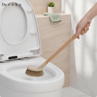 Devoko Toilet Brush with Wooden Handle Dense-Bristle Toilet Brush Ergonomic Hygienic for Bathroom